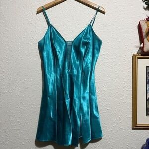 Victoria's Secret Teal Satin Chemise